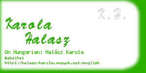 karola halasz business card