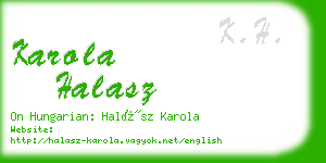 karola halasz business card